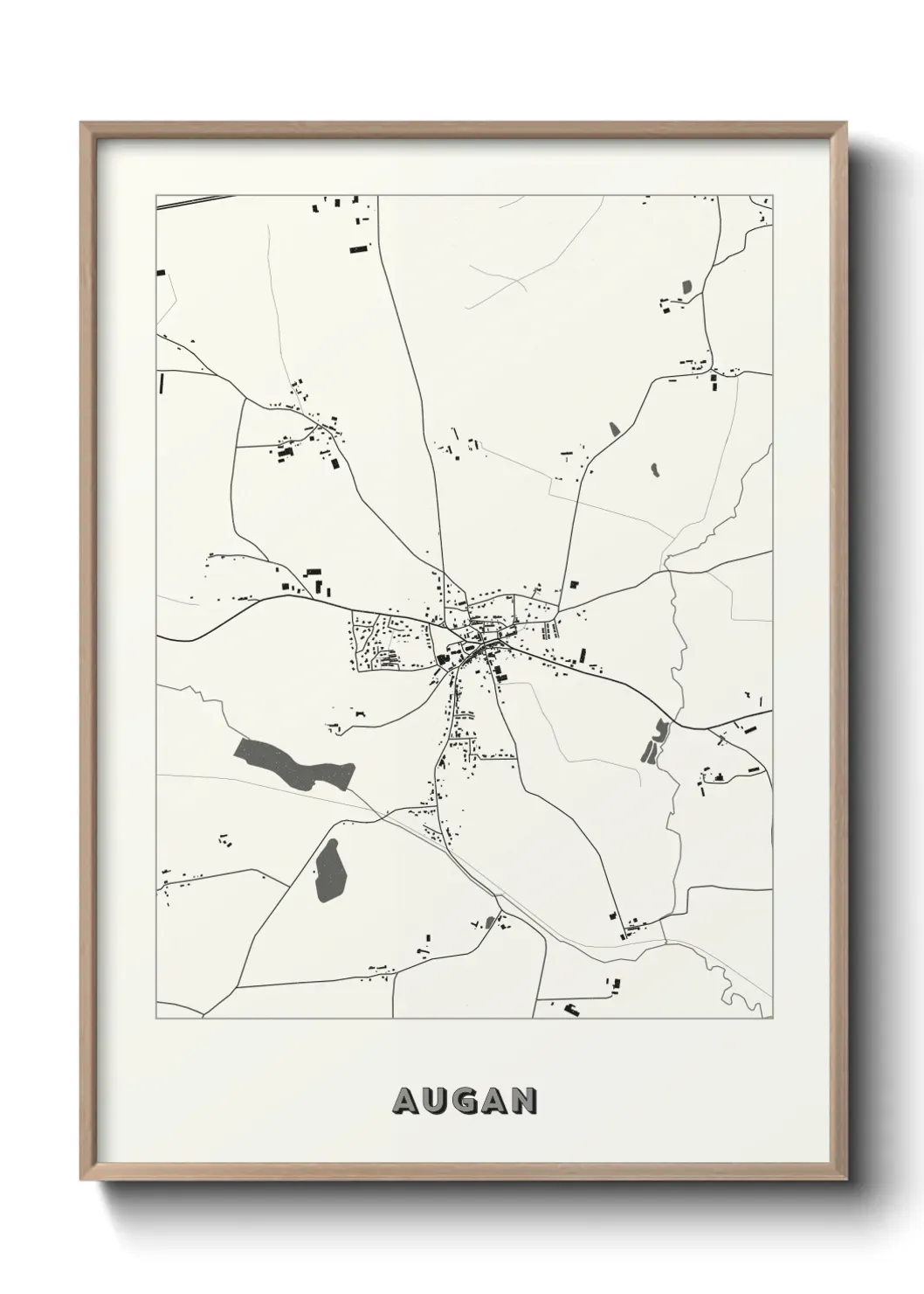 Un poster carte Augan