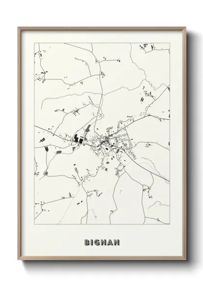 Une affiche de carte sur Bignan