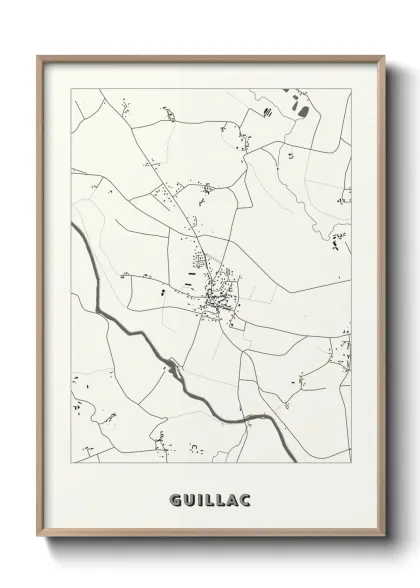 Une affiche de carte sur Guillac