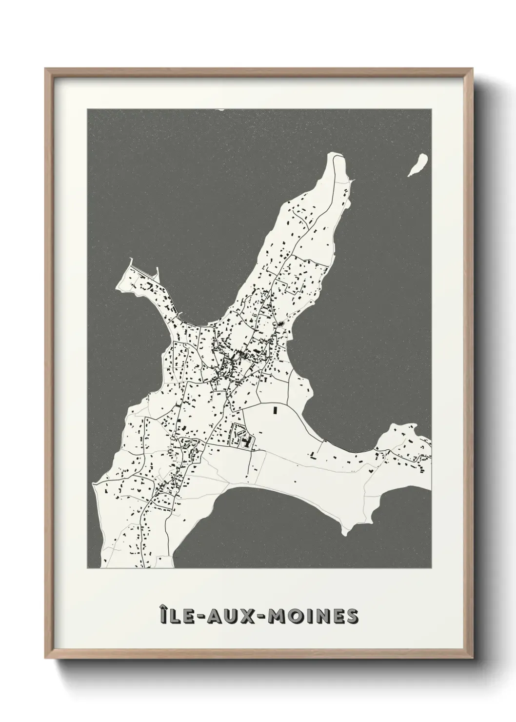 Un poster carte Île-aux-Moines