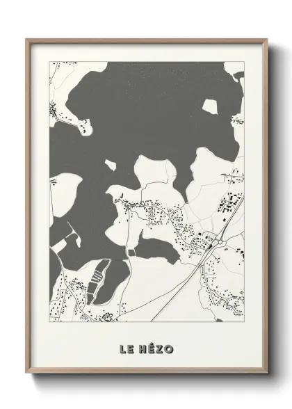 Une affiche de carte sur Le Hézo