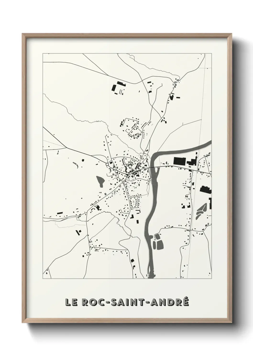 Un poster carte Le Roc-Saint-André