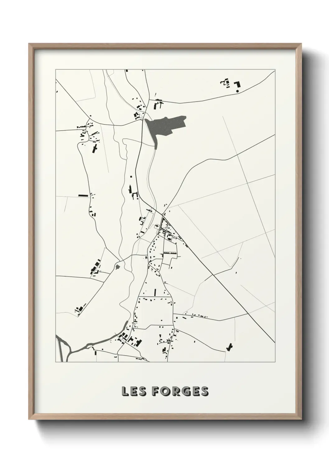 Un poster carte Les Forges