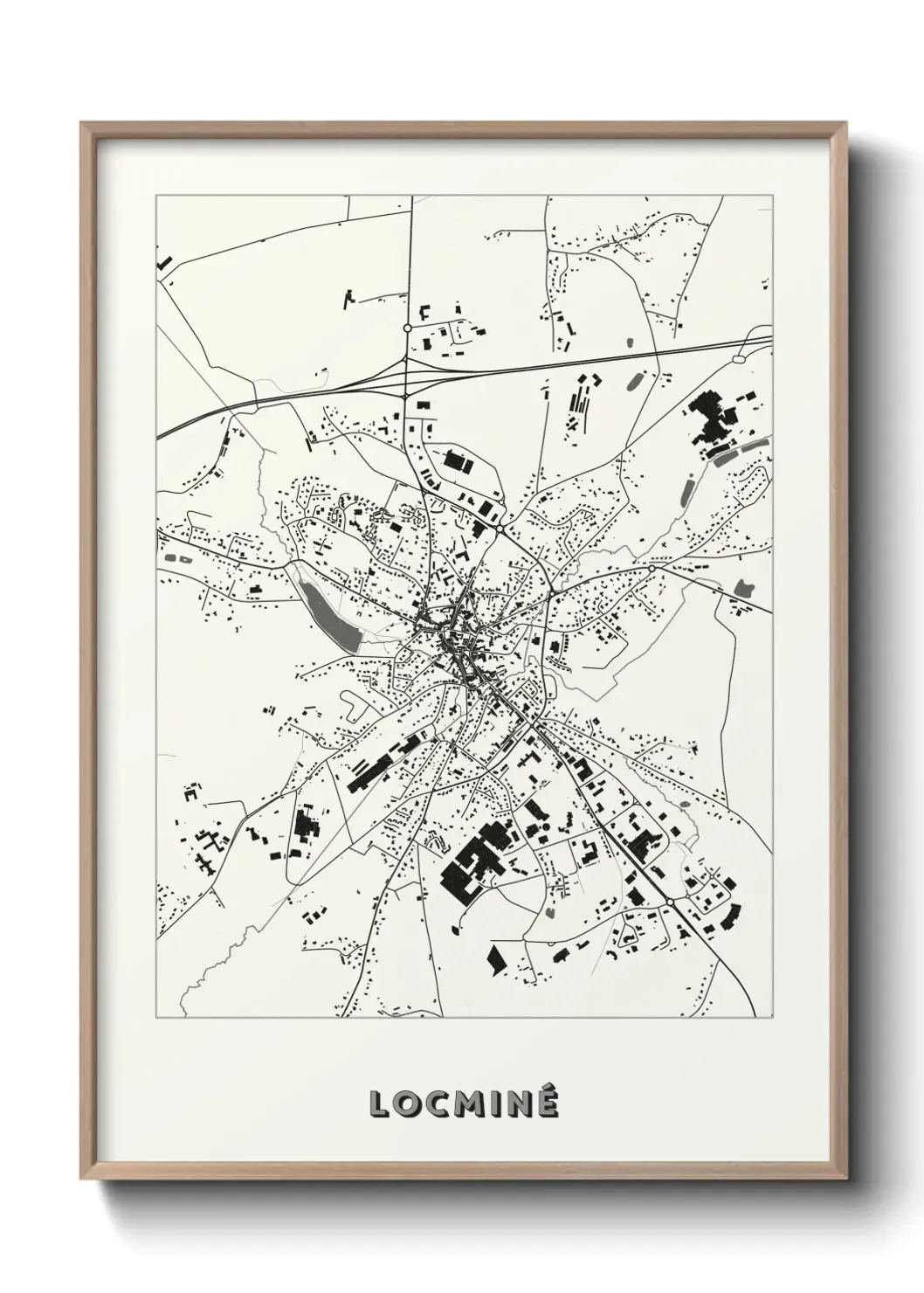 Un poster carte Locminé