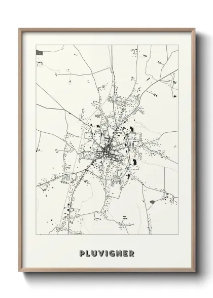 Une affiche de carte sur Pluvigner