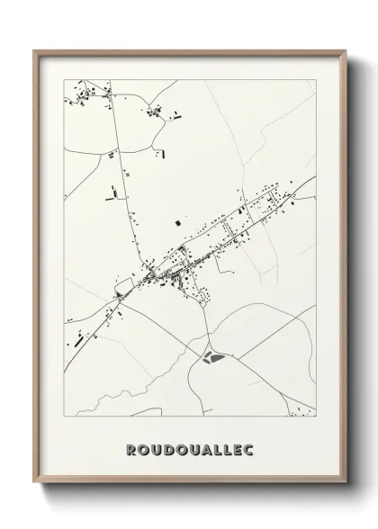 Une affiche de carte sur Roudouallec