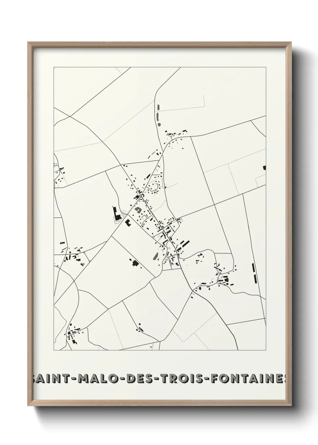 Un poster carte Saint-Malo-des-Trois-Fontaines
