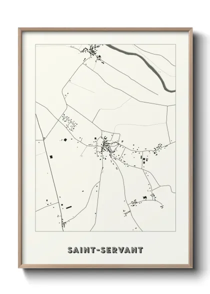 Une affiche de carte sur Saint-Servant