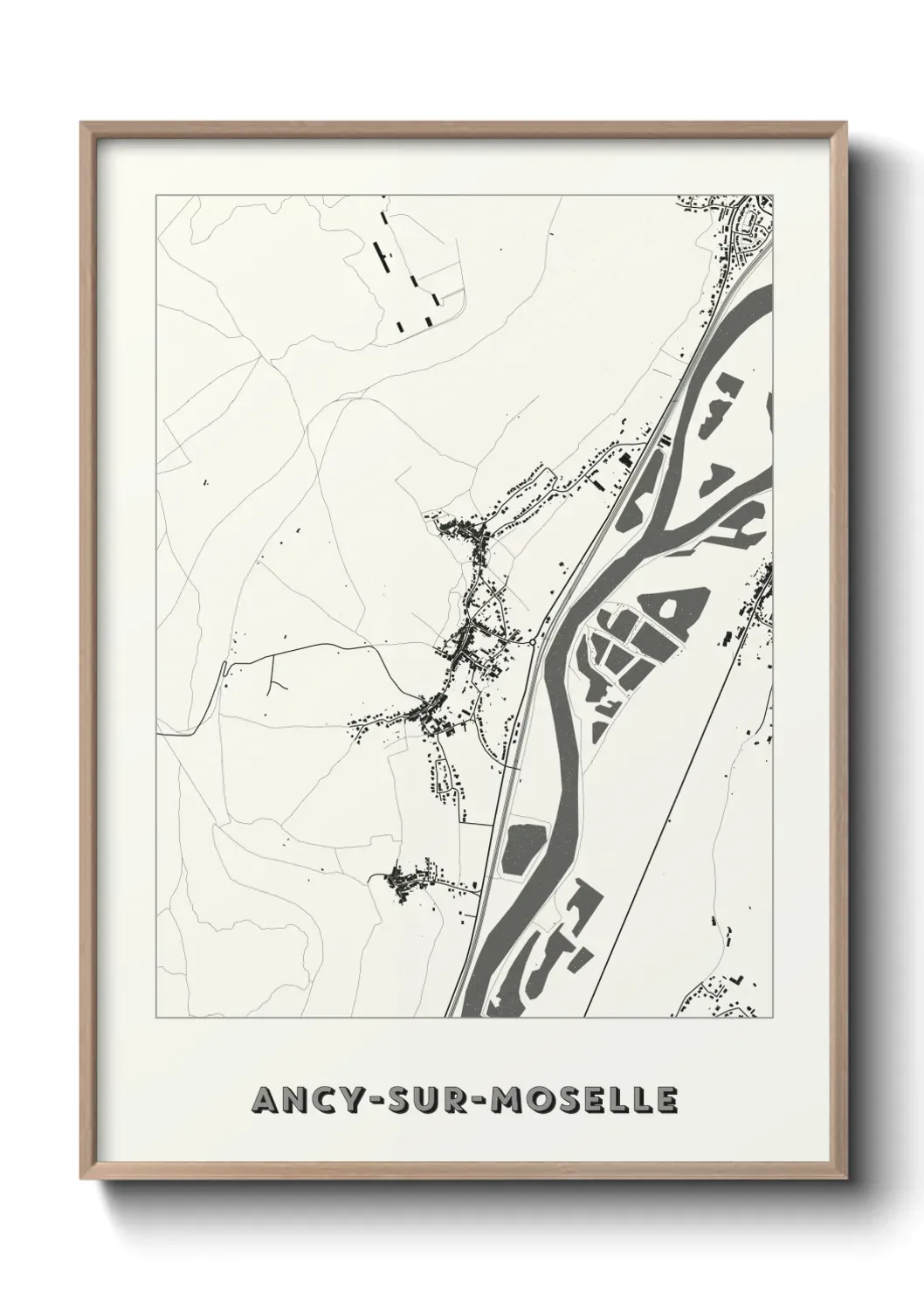 Un poster carte Ancy-sur-Moselle