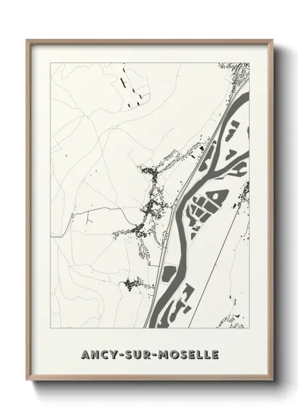 Une affiche de carte sur Ancy-sur-Moselle