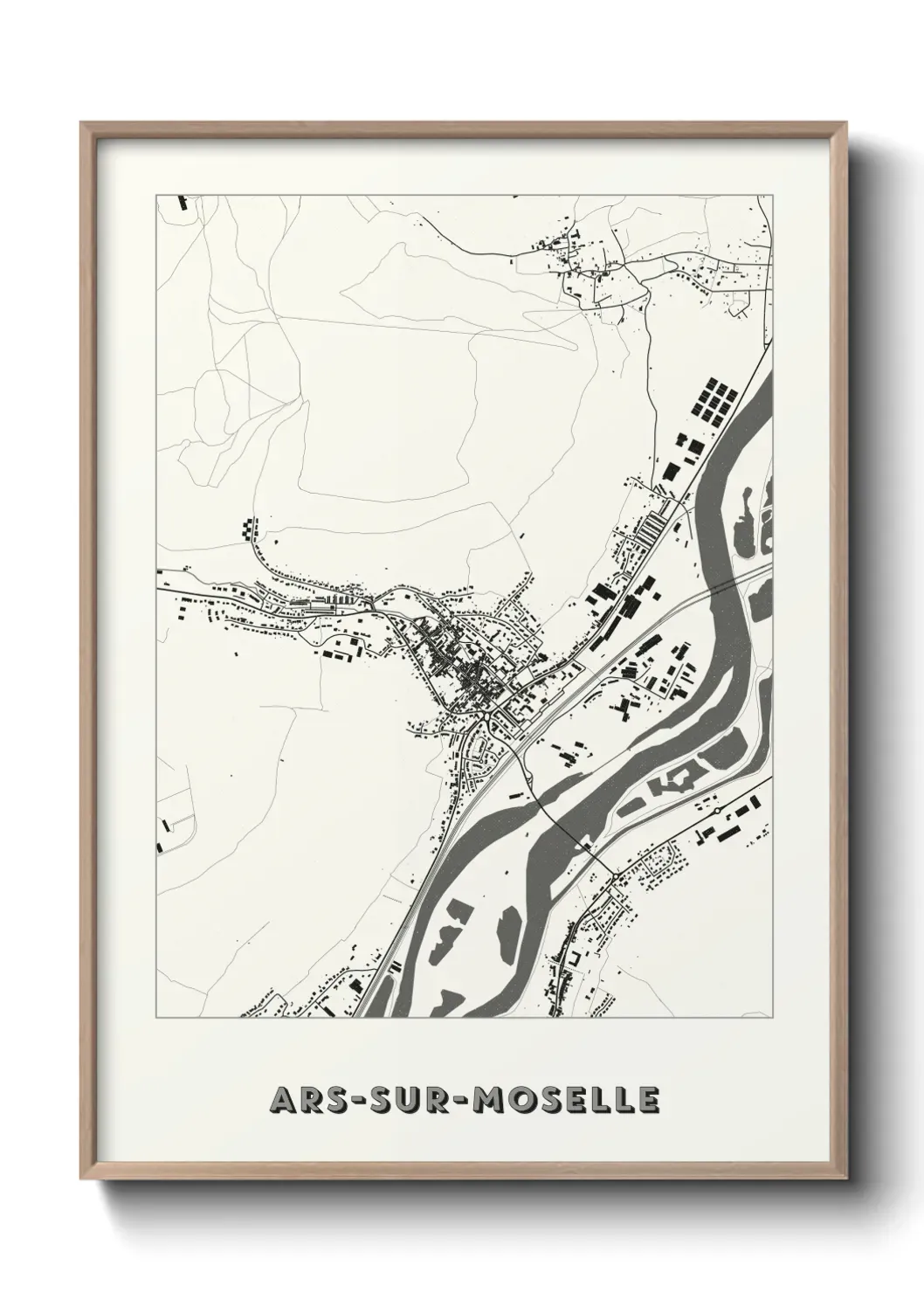 Un poster carte Ars-sur-Moselle