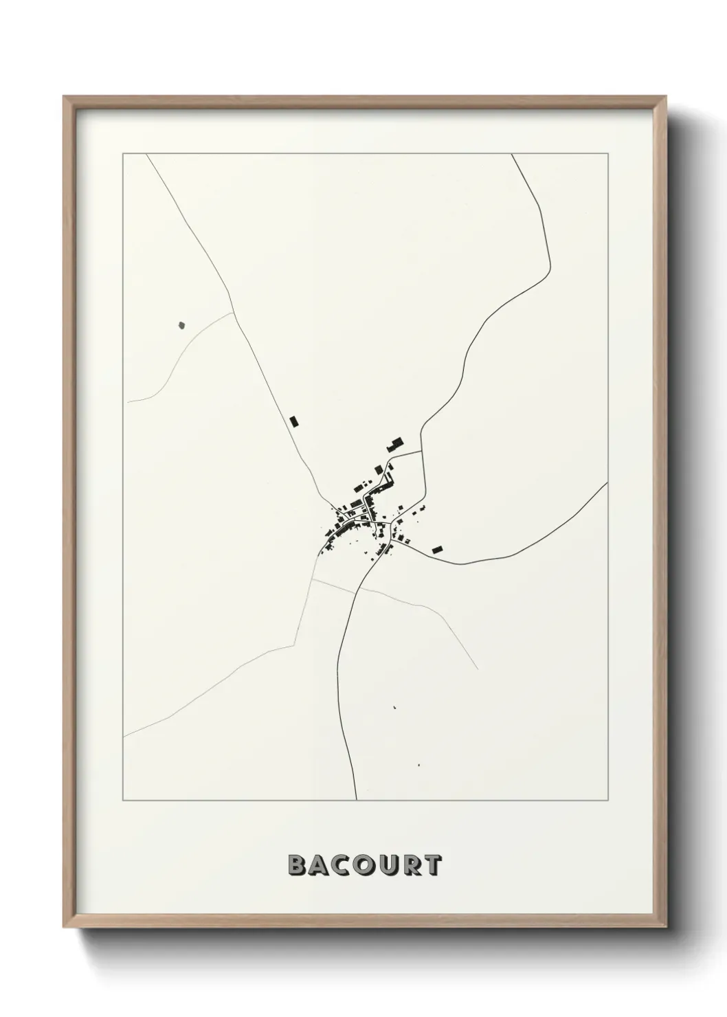 Un poster carte Bacourt