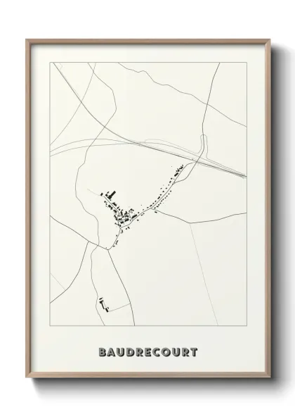 Une affiche de carte sur Baudrecourt