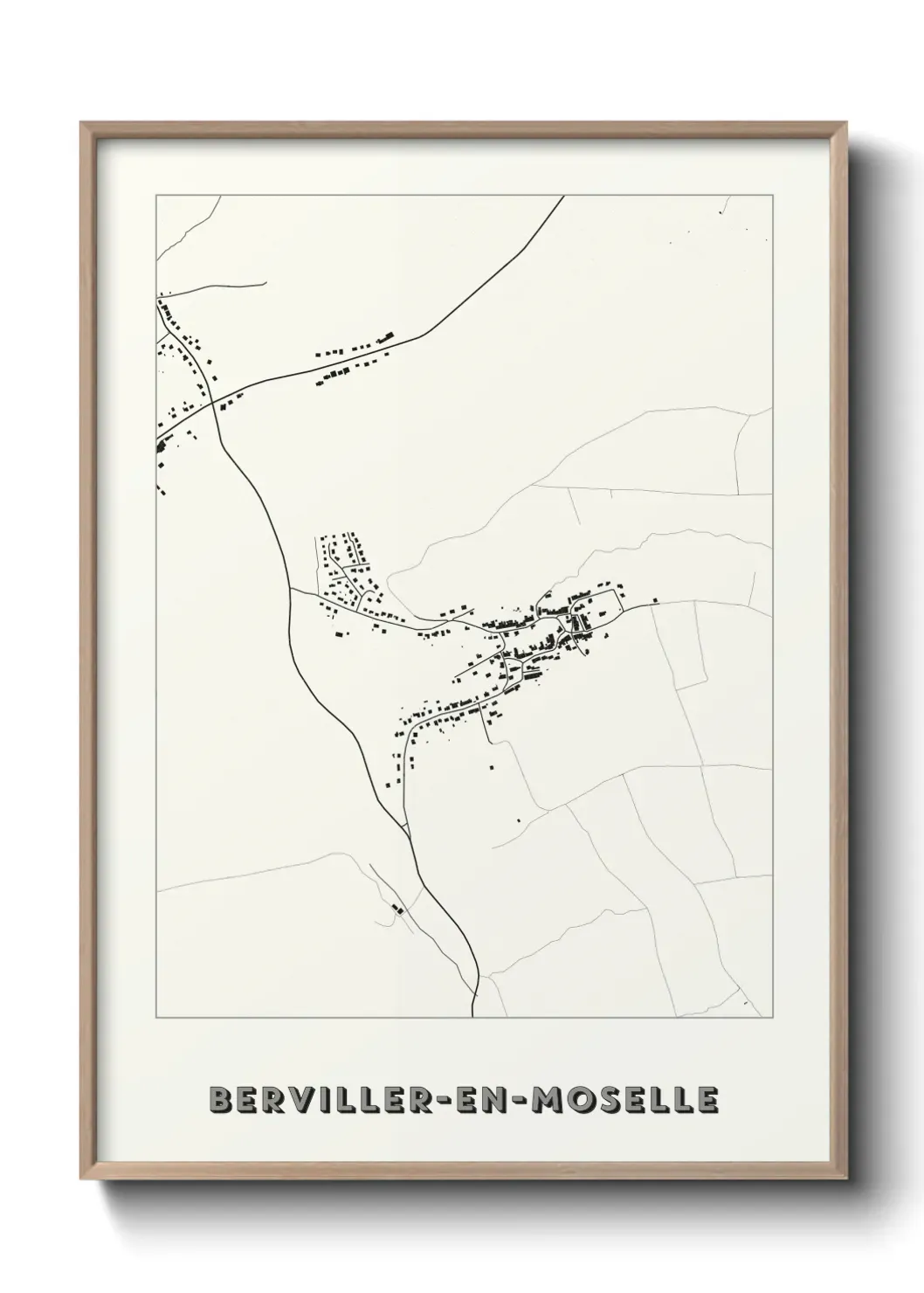 Un poster carte Berviller-en-Moselle
