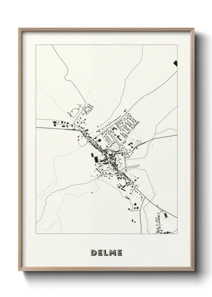 Une affiche de carte sur Delme