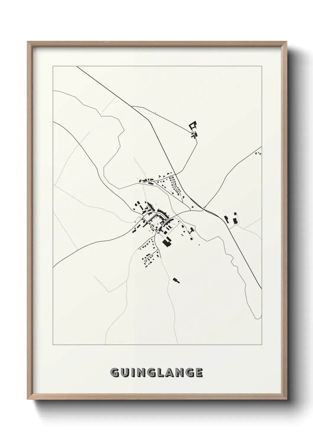 Un poster carte Guinglange