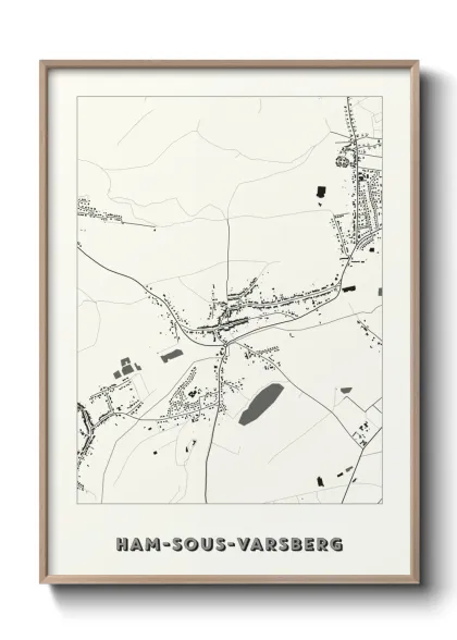 Une affiche de carte sur Ham-sous-Varsberg