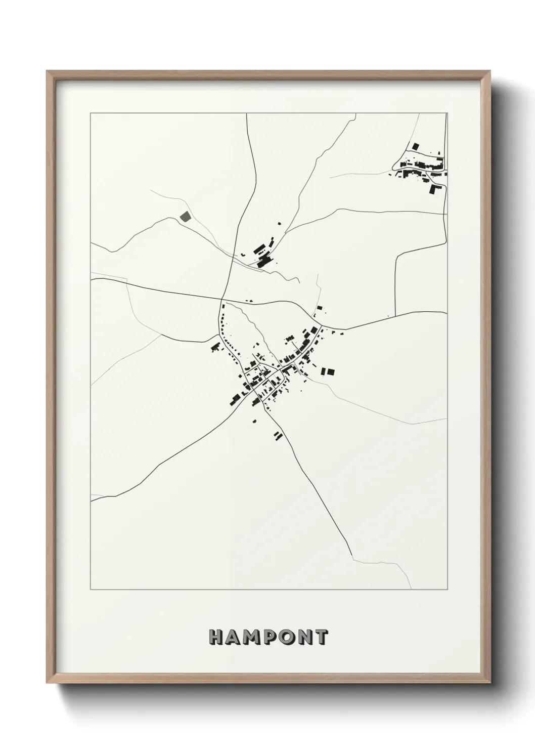 Un poster carte Hampont