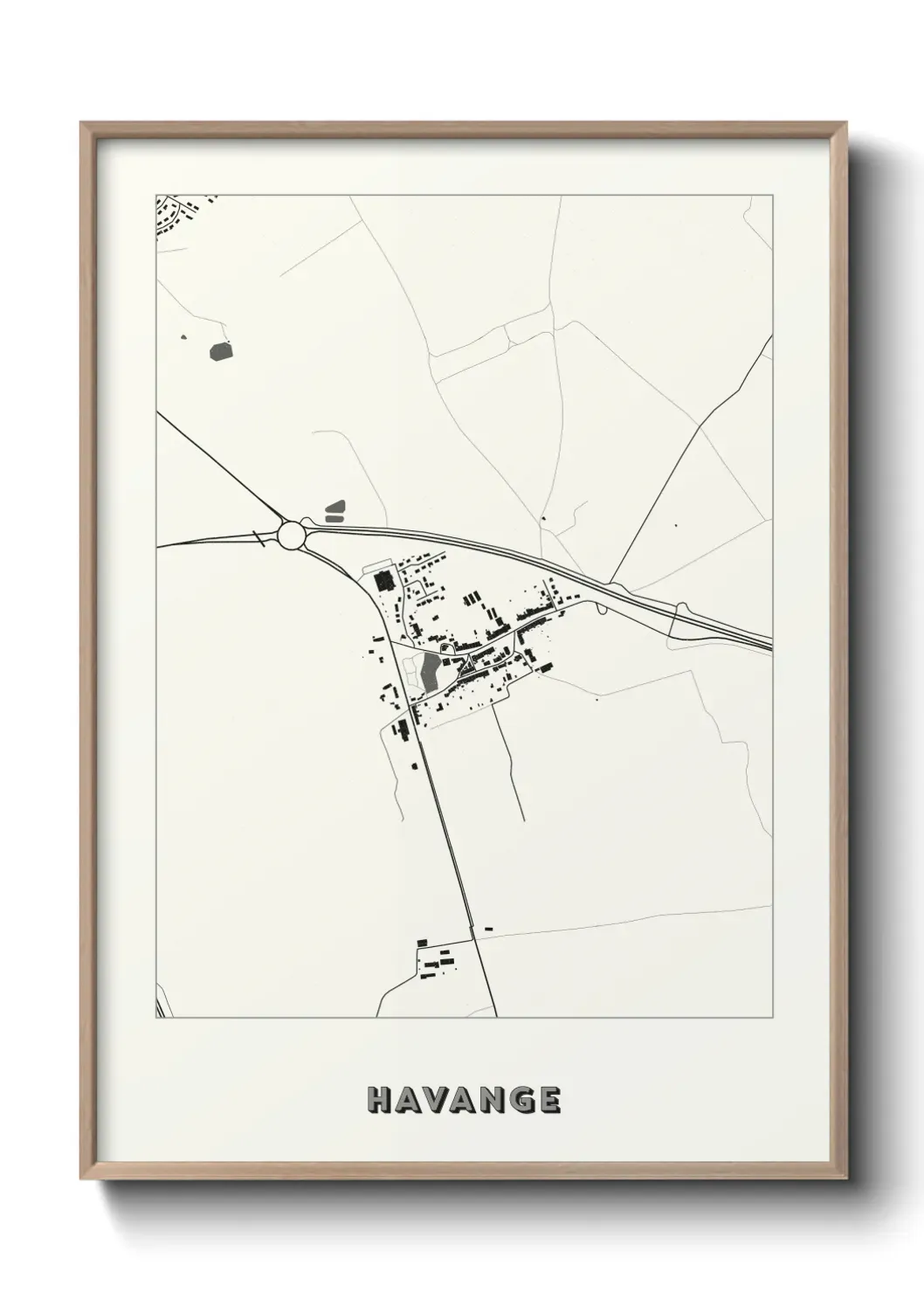 Un poster carte Havange