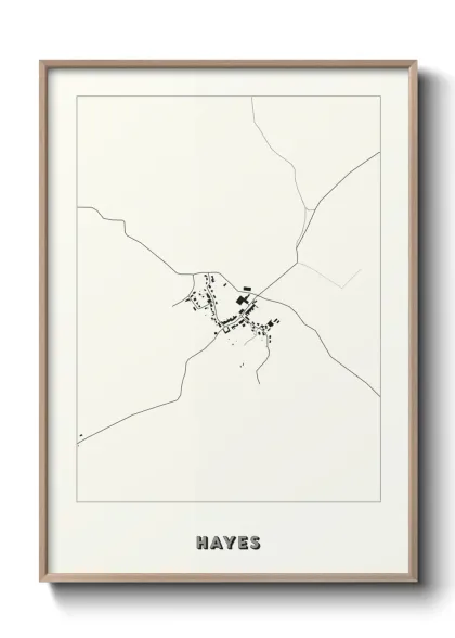 Une affiche de carte sur Hayes
