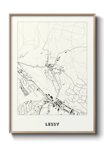 Une affiche de carte sur Lessy