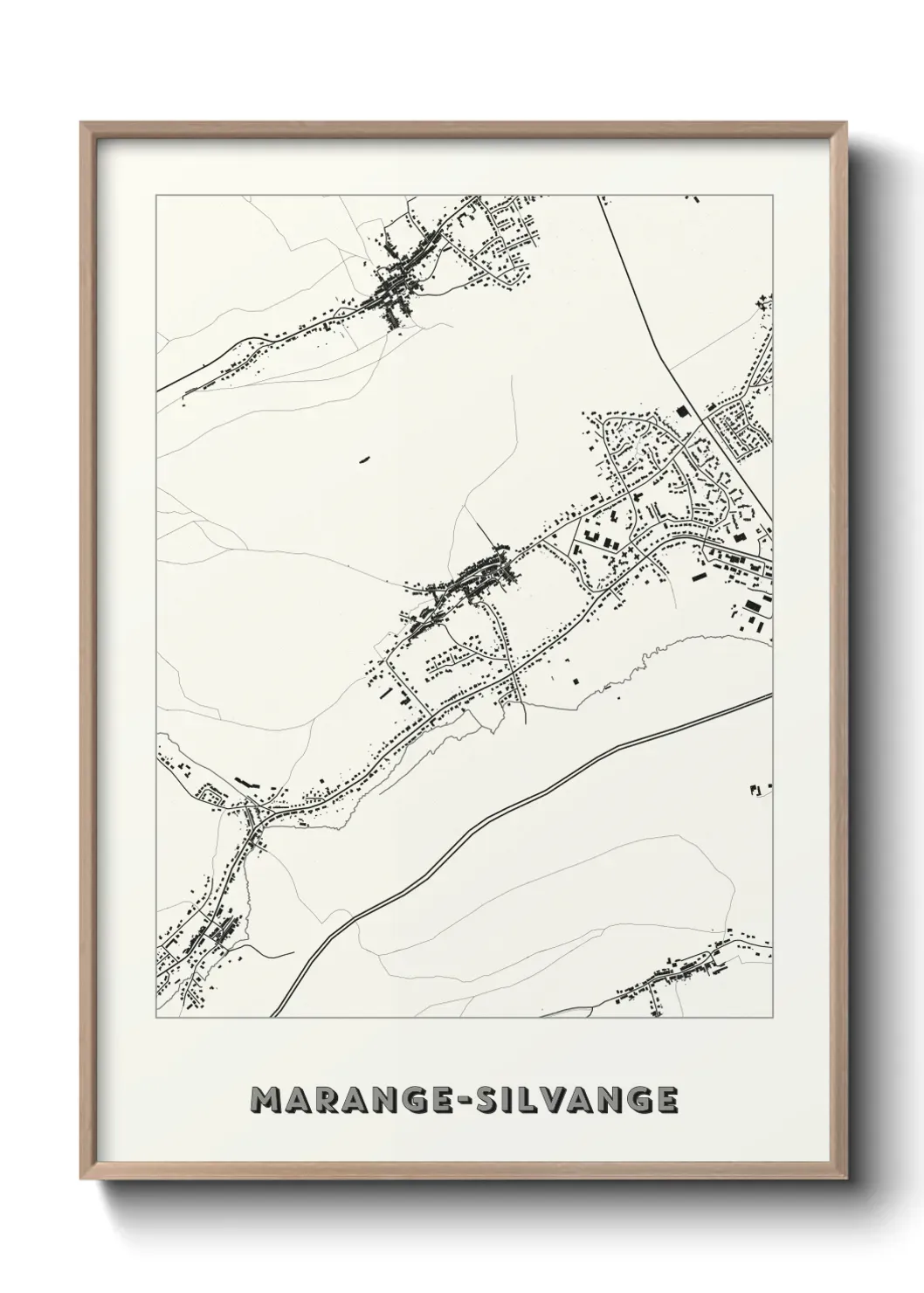 Un poster carte Marange-Silvange