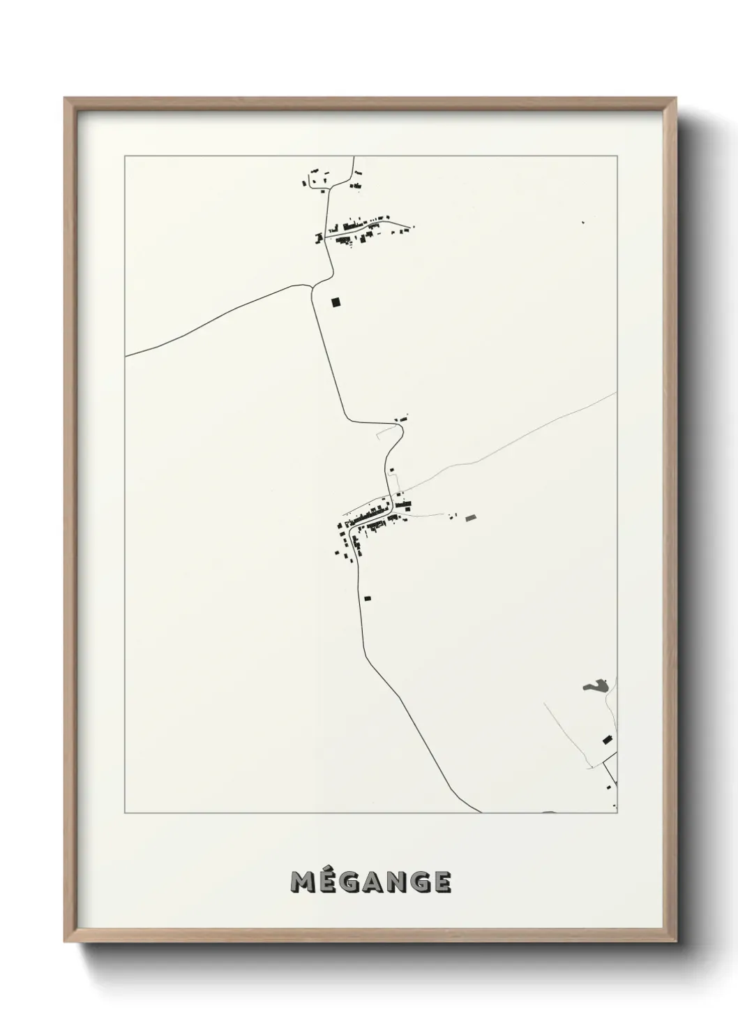Un poster carte Mégange
