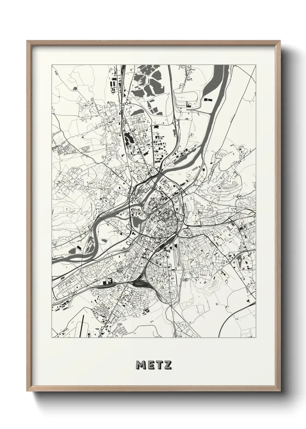 Un poster carte Metz