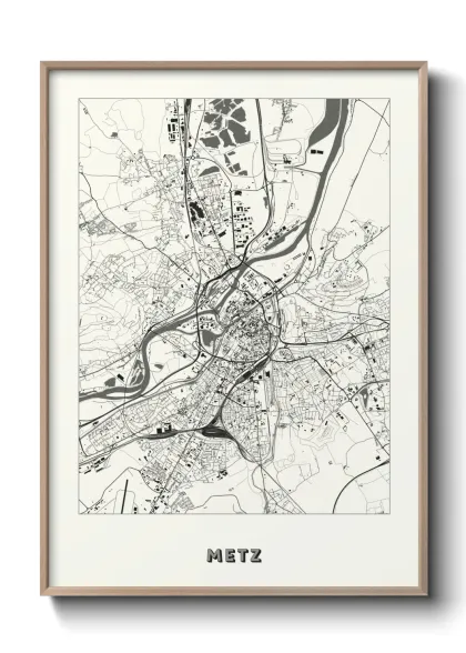Une affiche de carte sur Metz