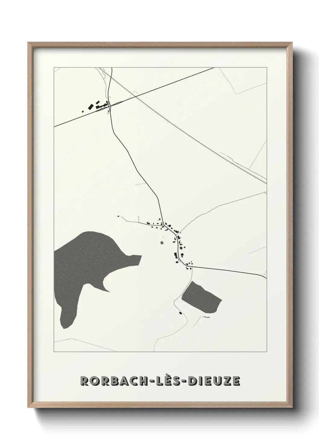 Un poster carte Rorbach-lès-Dieuze