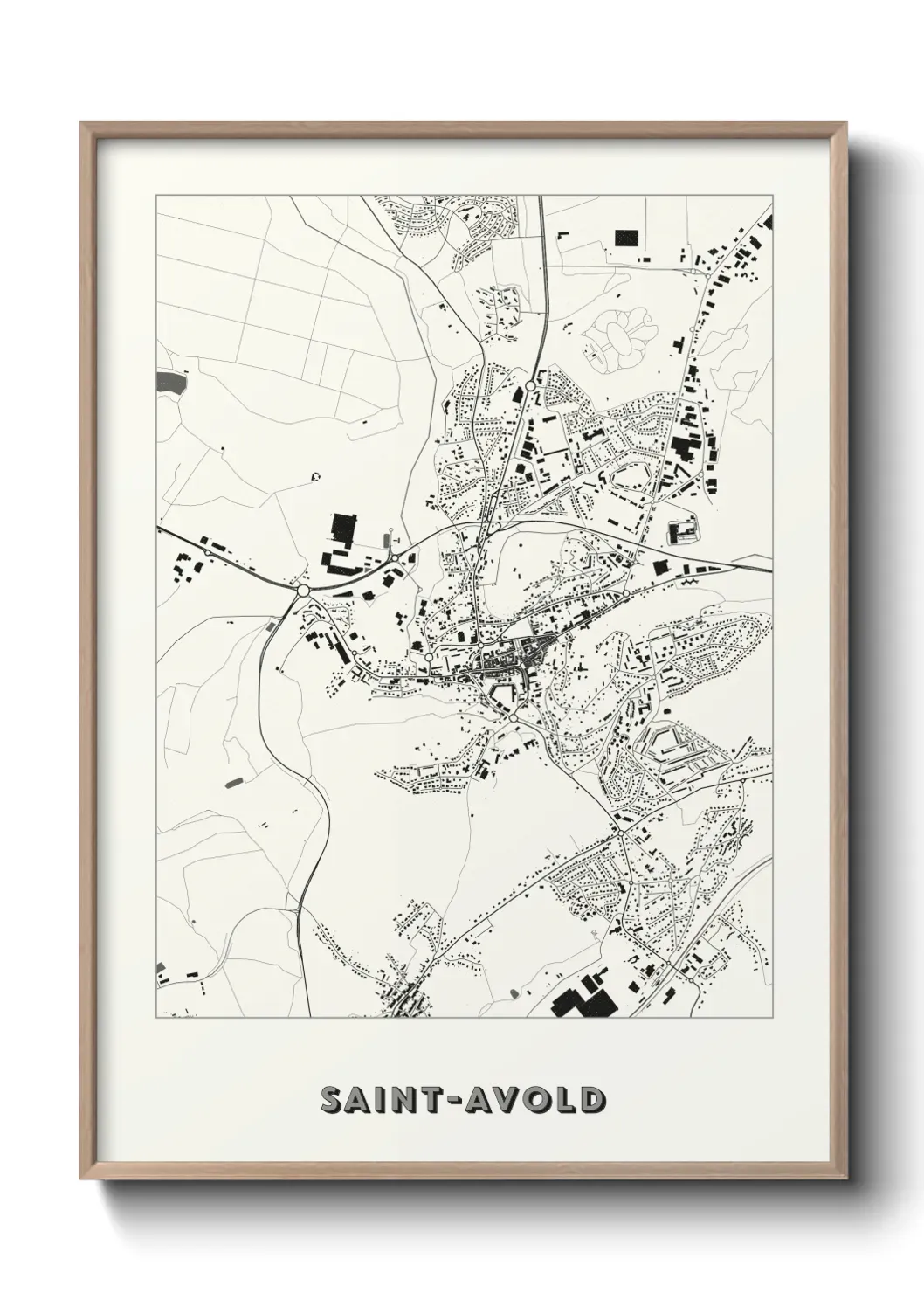 Un poster carte Saint-Avold
