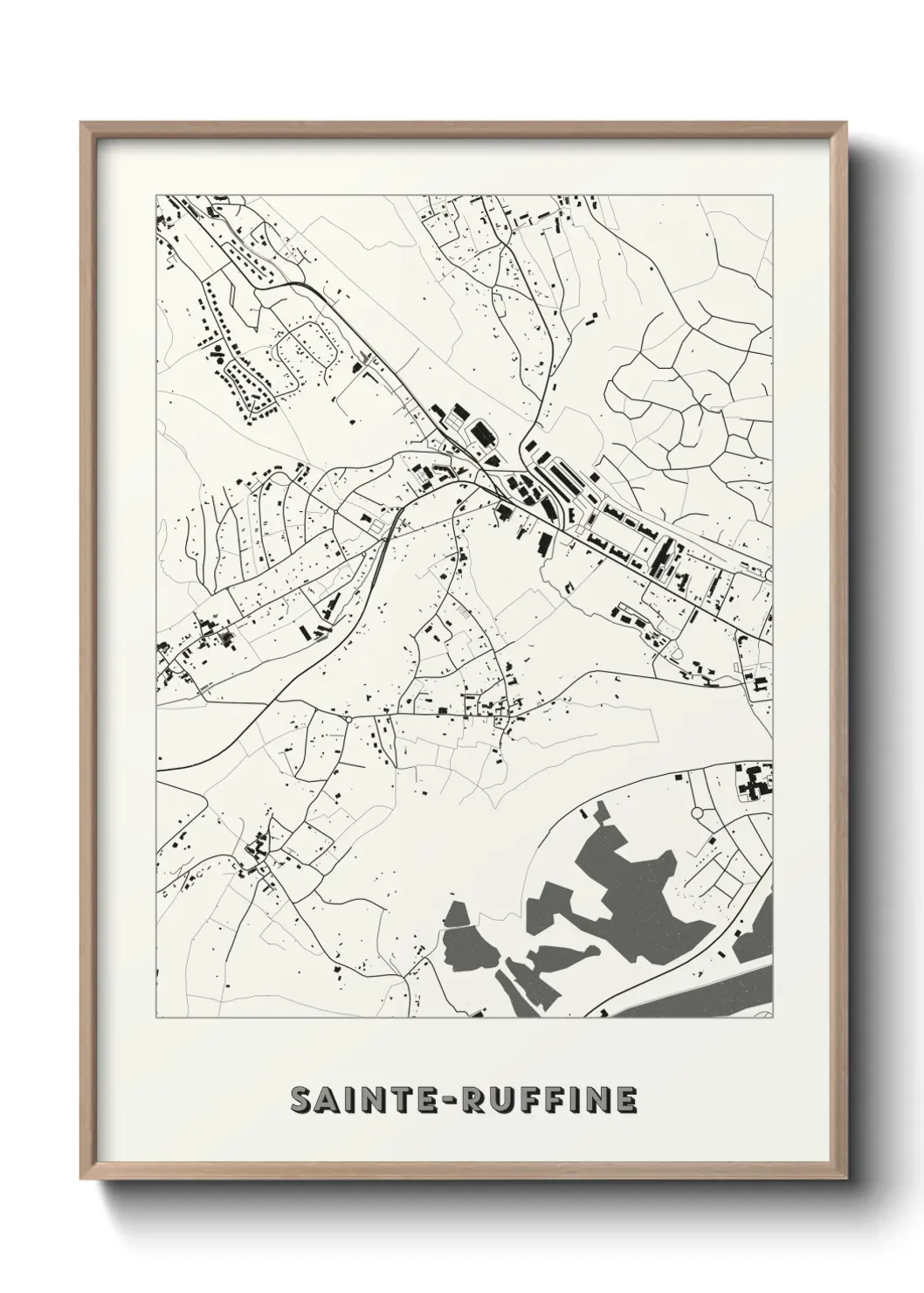 Un poster carte Sainte-Ruffine