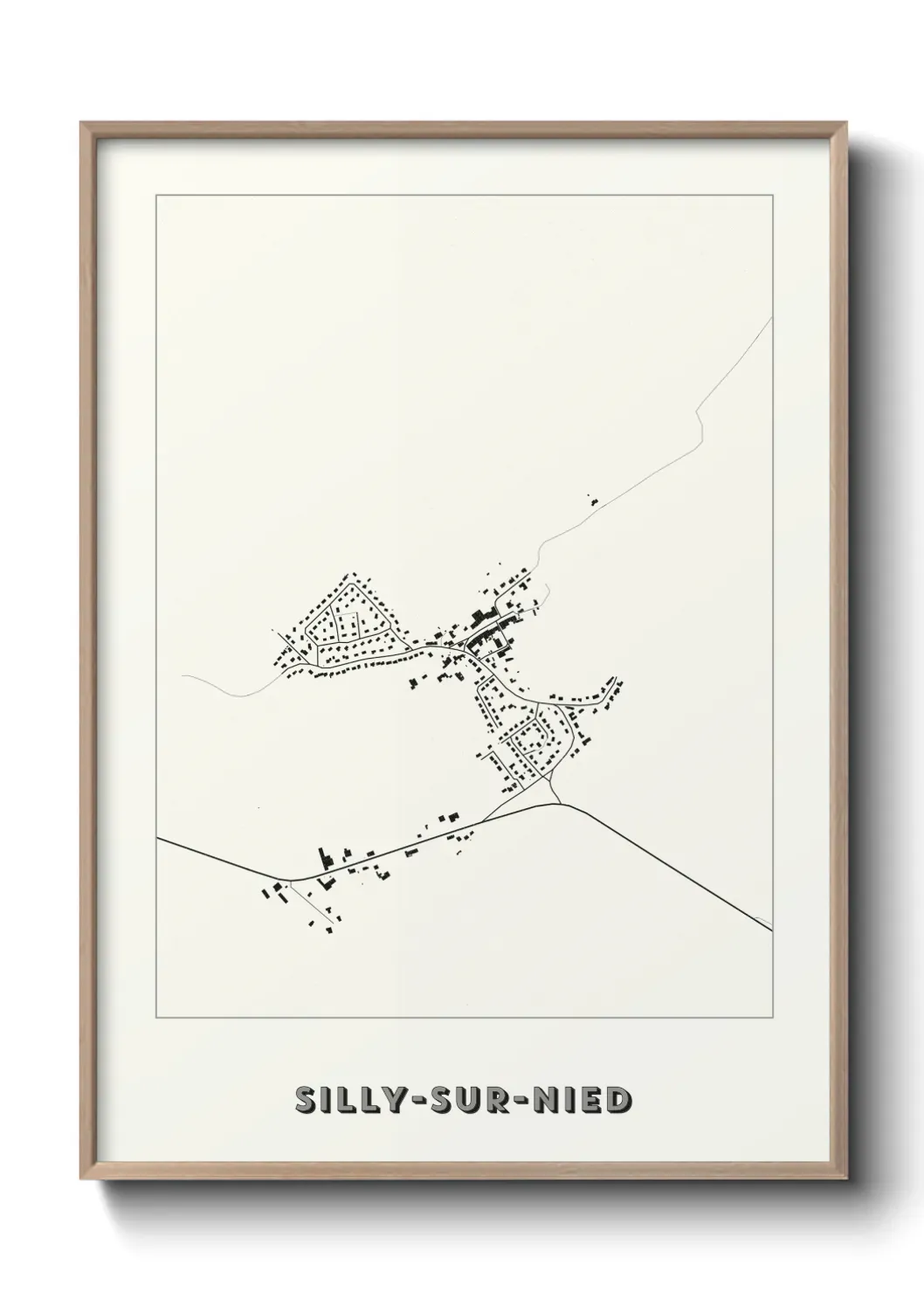 Un poster carte Silly-sur-Nied