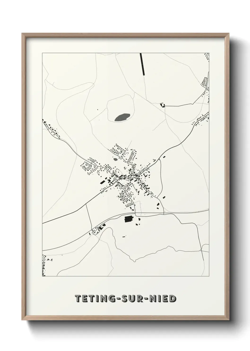 Un poster carte Teting-sur-Nied