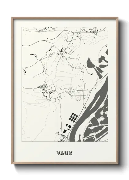 Une affiche de carte sur Vaux