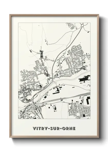 Une affiche de carte sur Vitry-sur-Orne