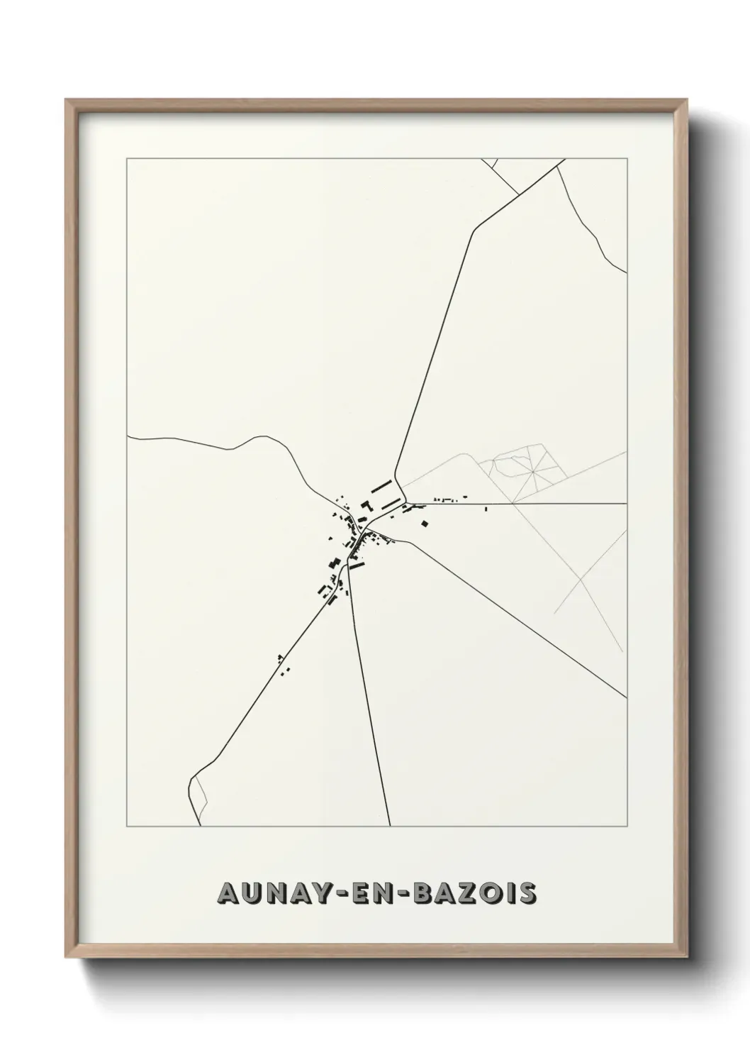 Un poster carte Aunay-en-Bazois