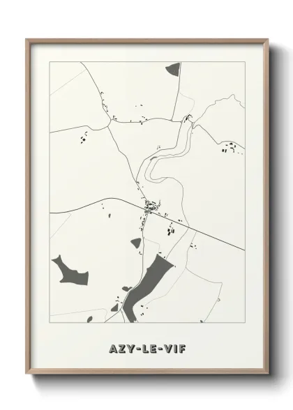 Une affiche de carte sur Azy-le-Vif