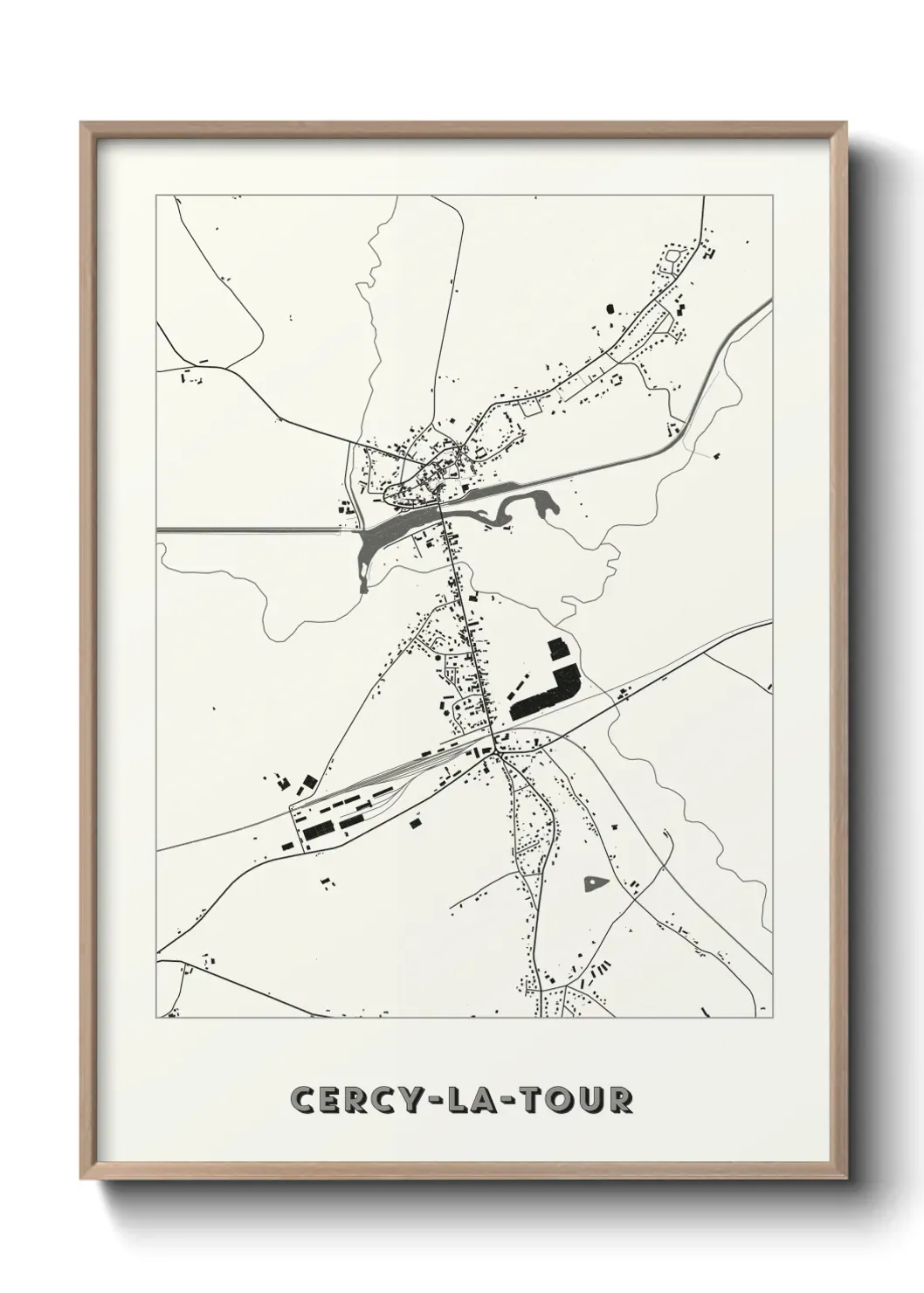 Un poster carte Cercy-la-Tour