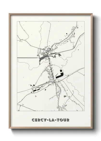 Une affiche de carte sur Cercy-la-Tour