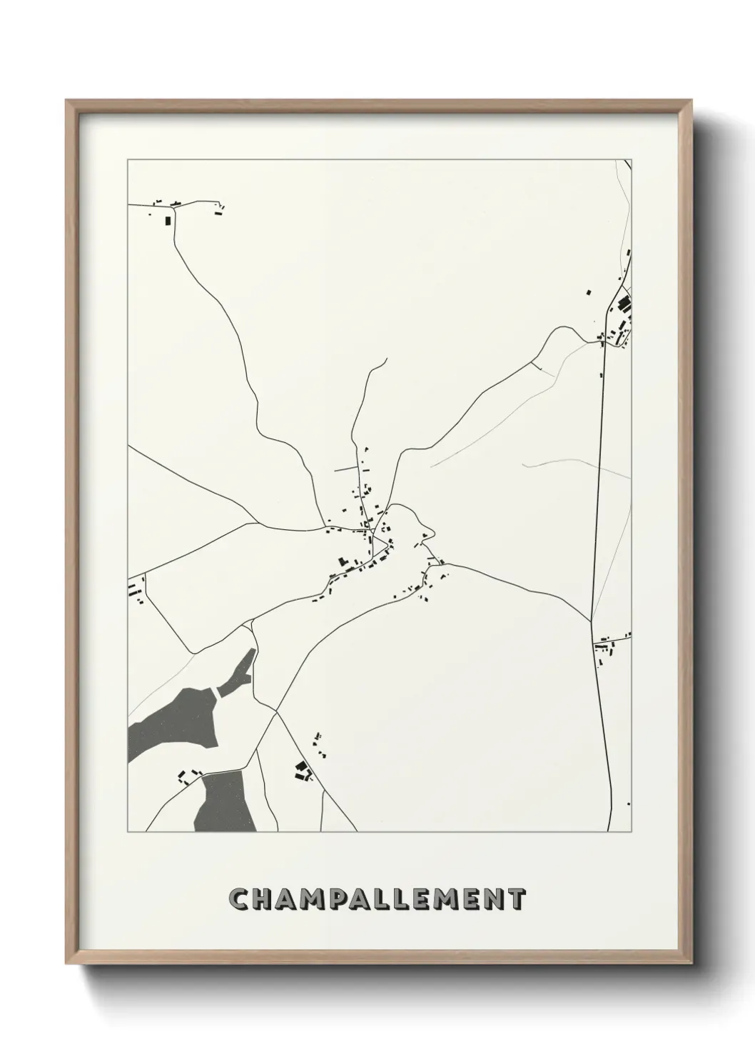 Un poster carte Champallement