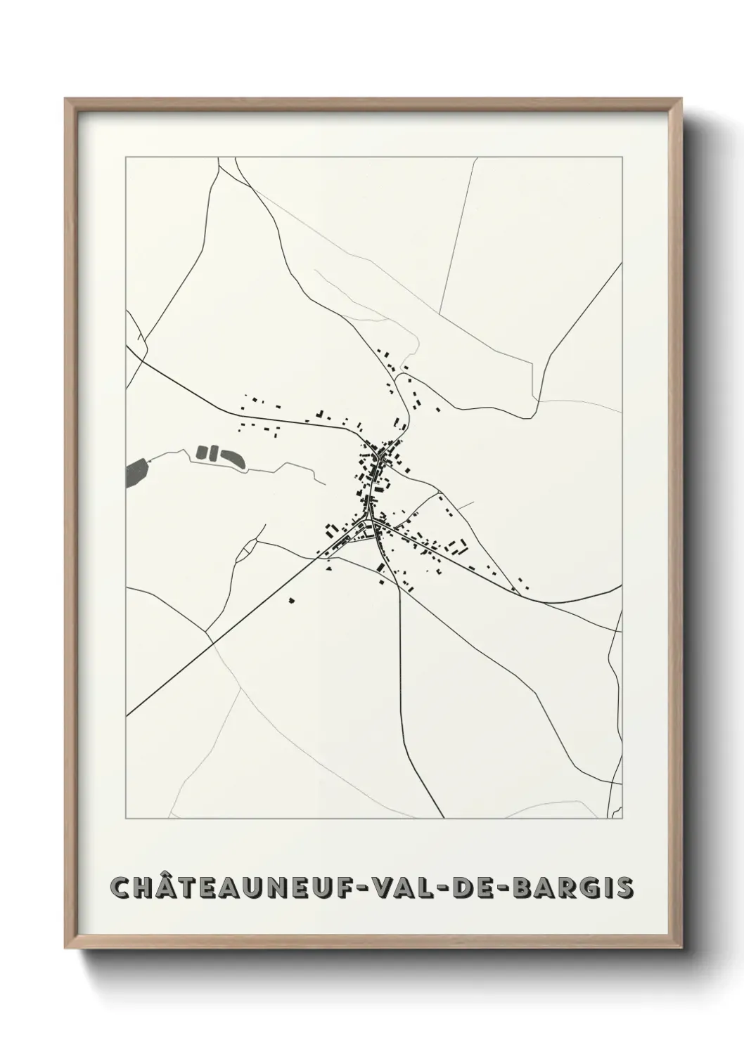 Un poster carte Châteauneuf-Val-de-Bargis