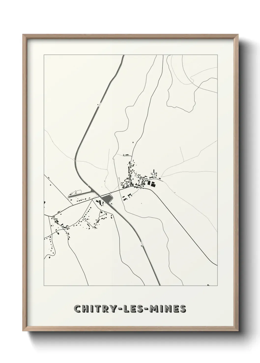 Un poster carte Chitry-les-Mines