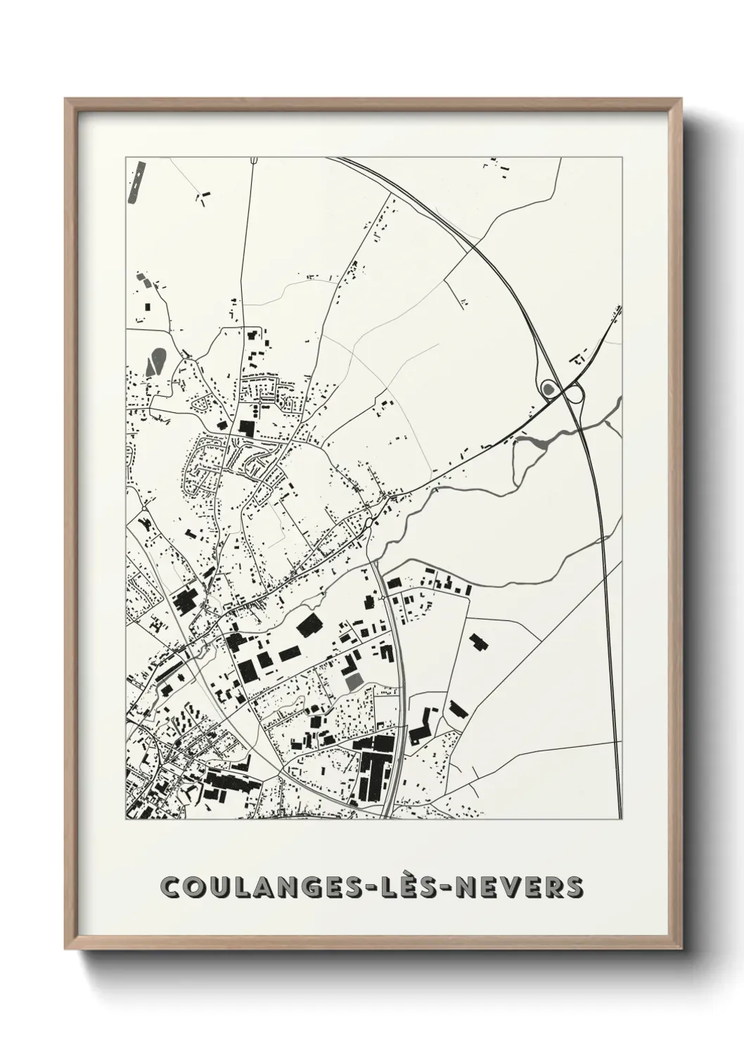 Un poster carte Coulanges-lès-Nevers