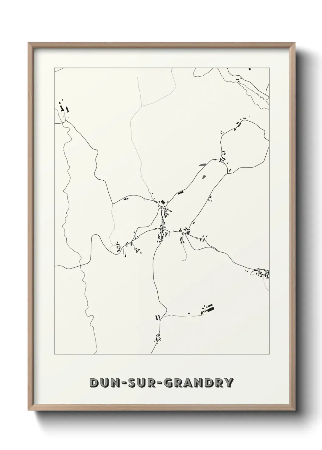 Un poster carte Dun-sur-Grandry