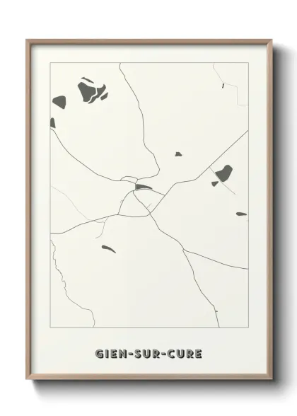 Une affiche de carte sur Gien-sur-Cure