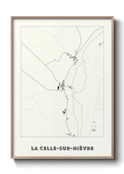 Une affiche de carte sur La Celle-sur-Nièvre