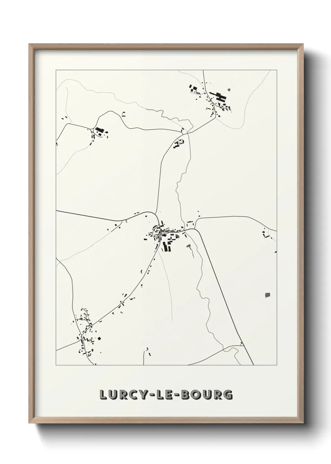 Un poster carte Lurcy-le-Bourg