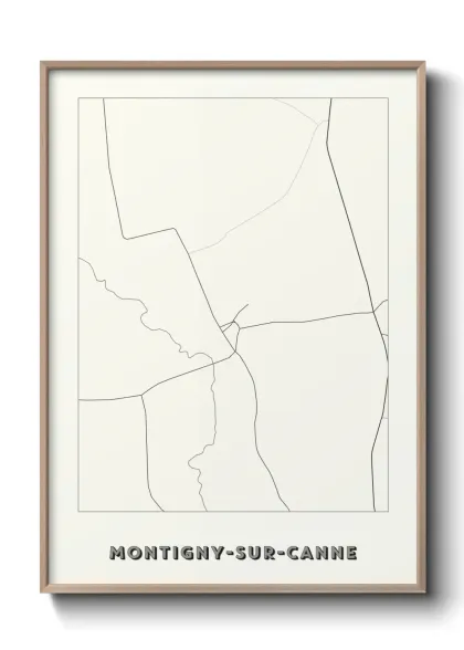 Une affiche de carte sur Montigny-sur-Canne