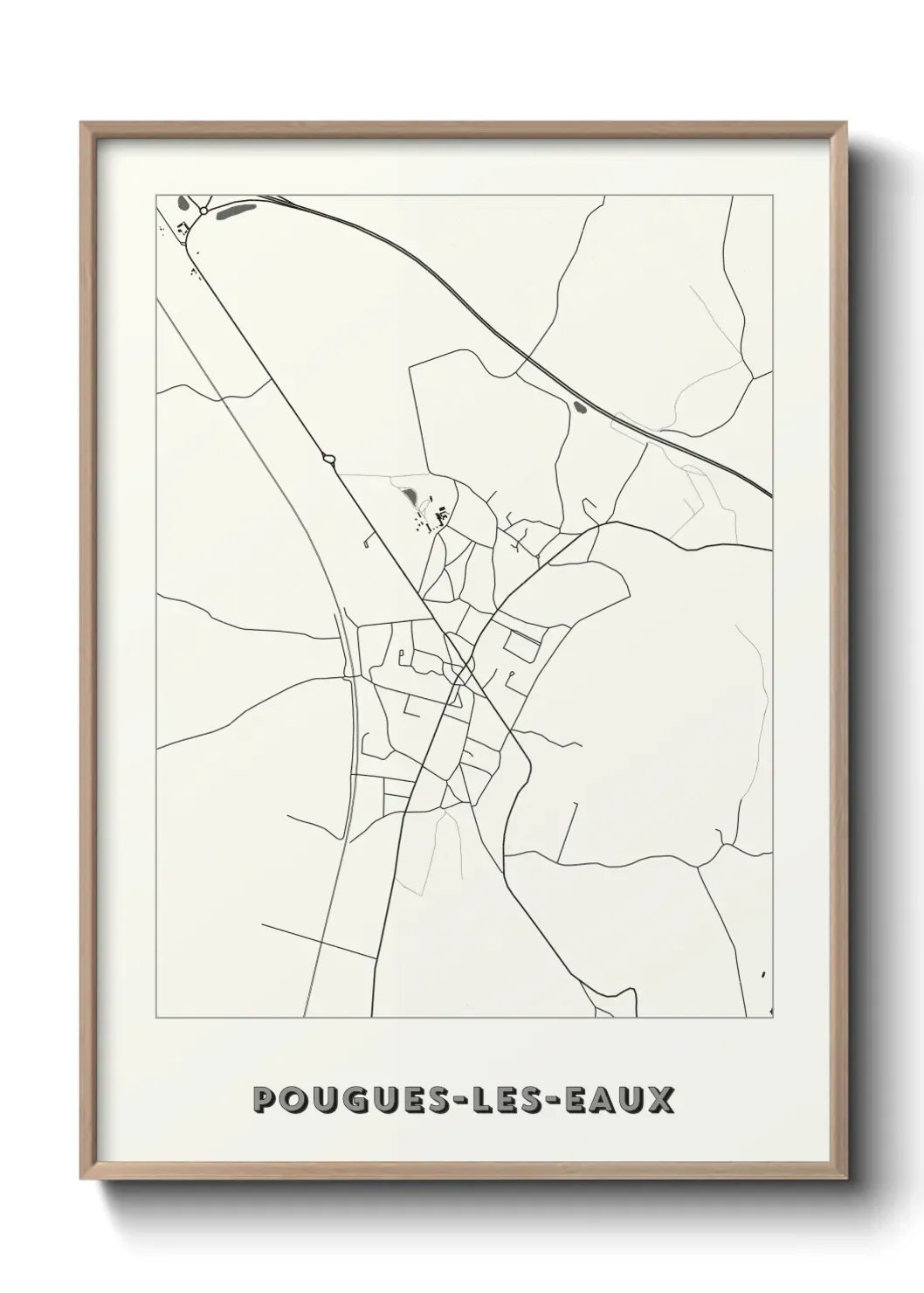 Un poster carte Pougues-les-Eaux